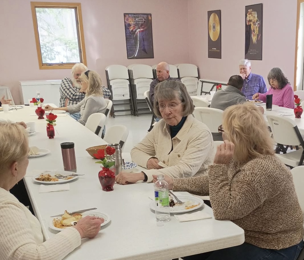 Church members in fellowship at Cornerstone.